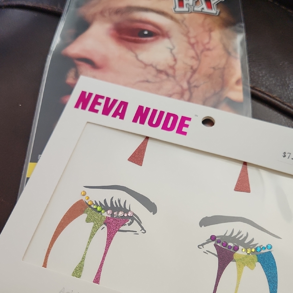 Neva Nude Face Stickers with Colorful Gems+ Bonus Tatoo 2/$10